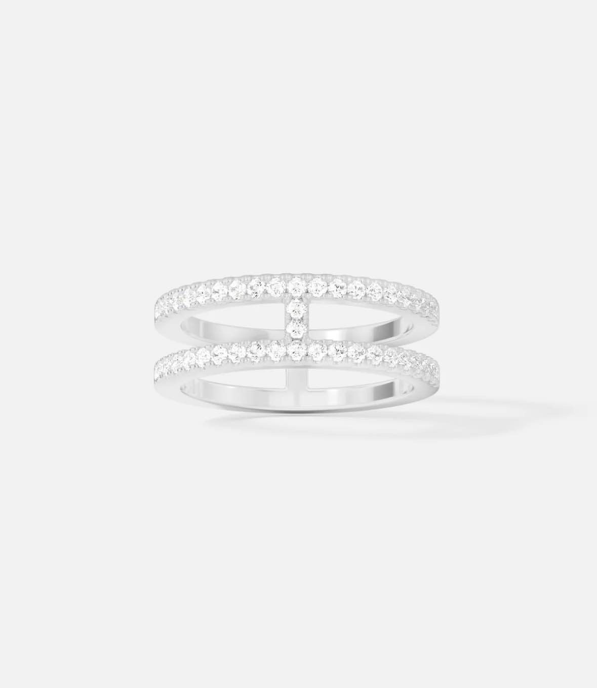 Double Line Pavé Ring