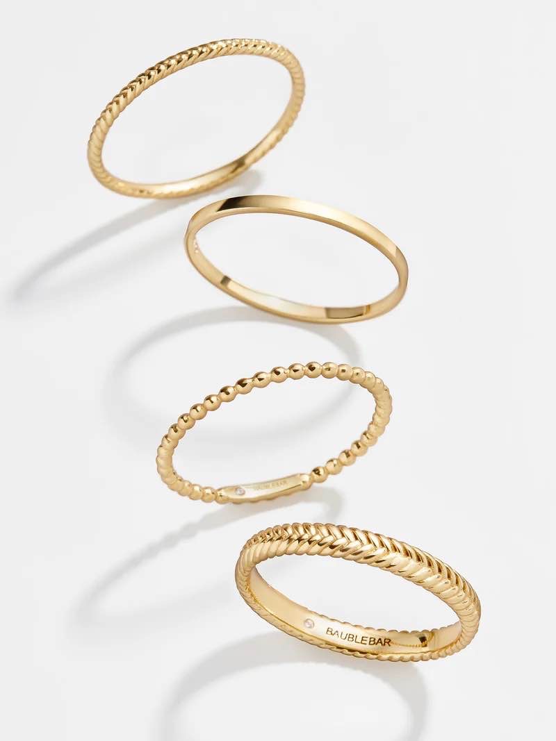 Gold rings set (Size 5, 6)