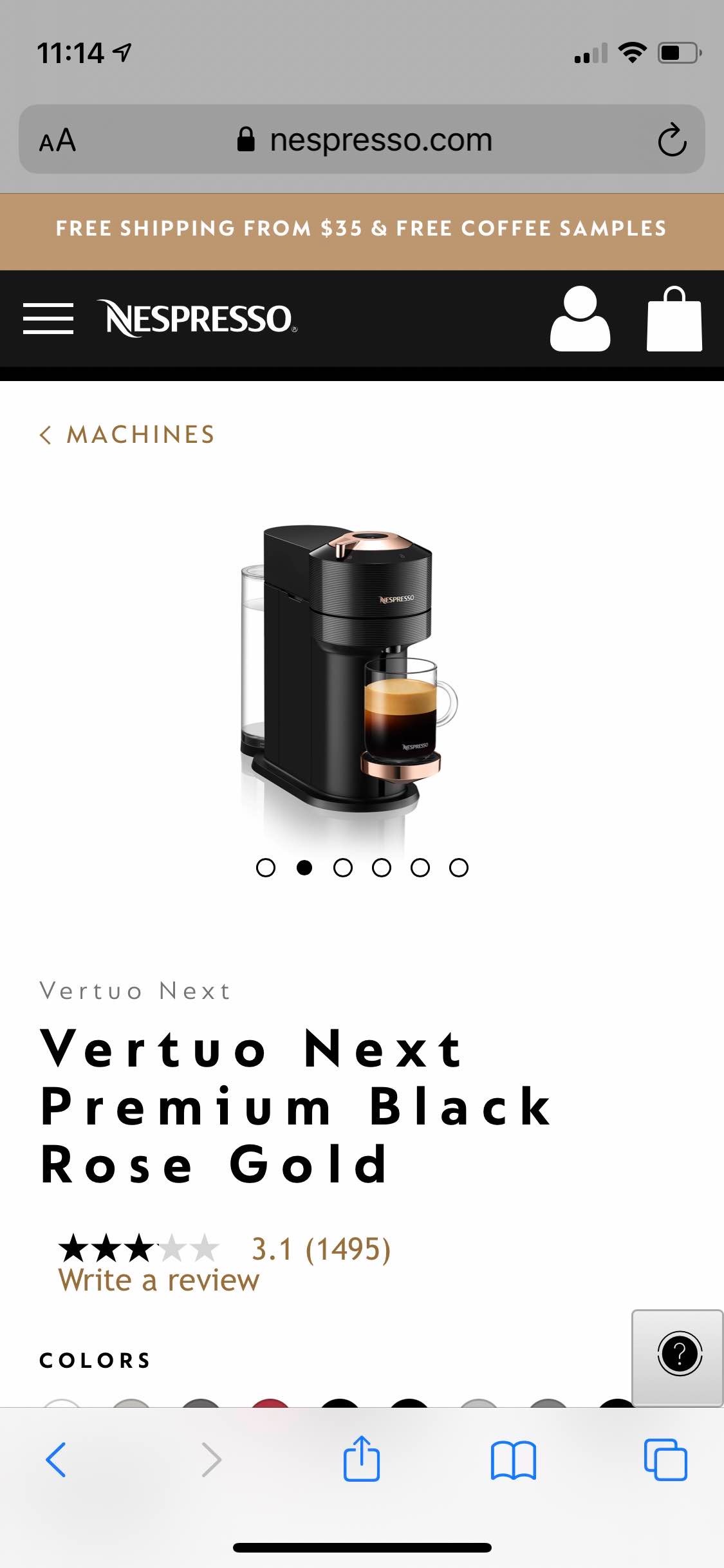 Vertuo Next Premium Black Rose Gold | Vertuo Coffee Machine | Nespresso USA