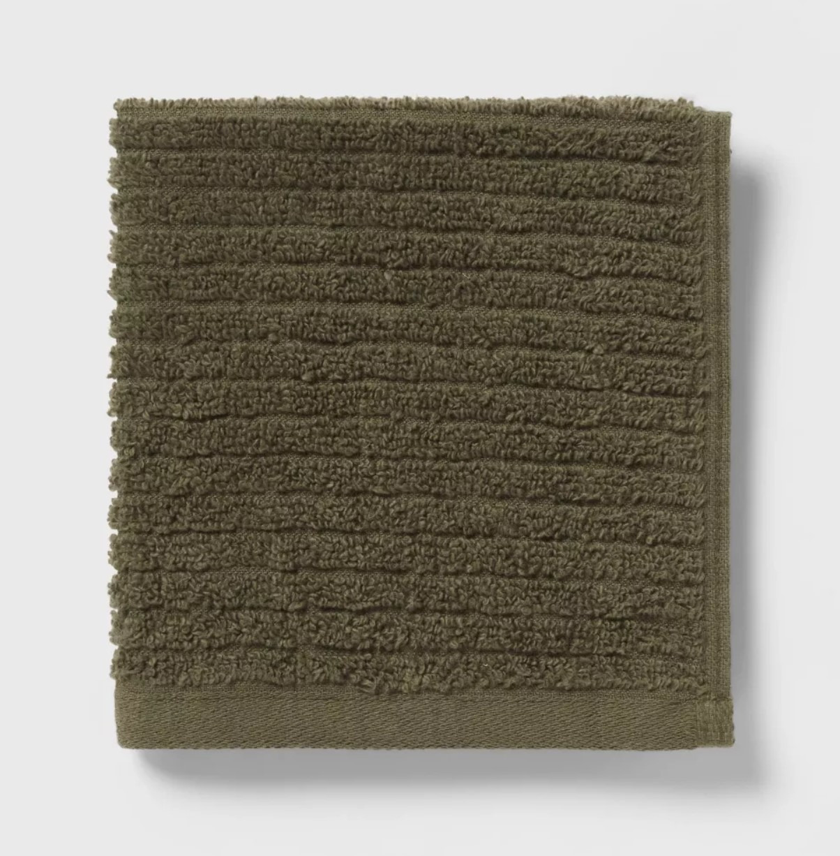 4pk Quick Dry Ribbed Hand and Wash Towel Set Dark Olive Green - Threshold™