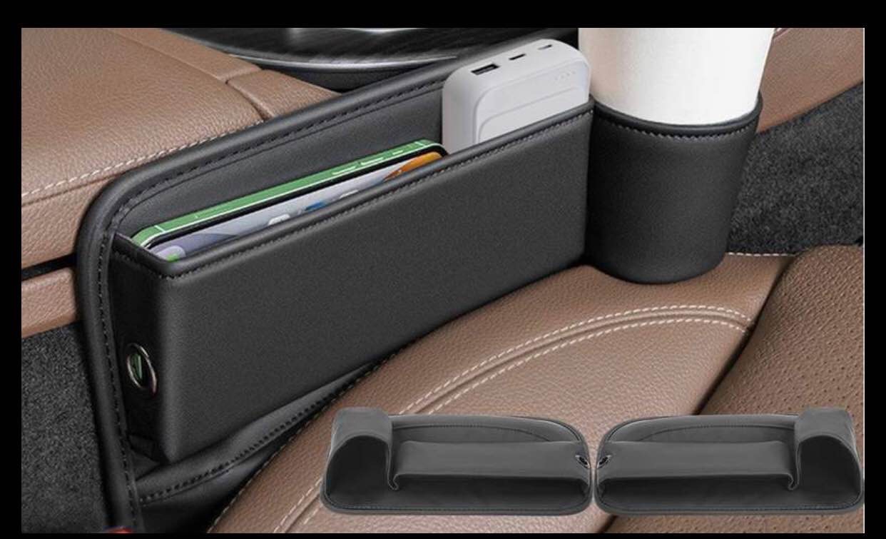 Left Side Car Seat Gap Filler Storage Bag Organizer Box Phone Holder Accessories