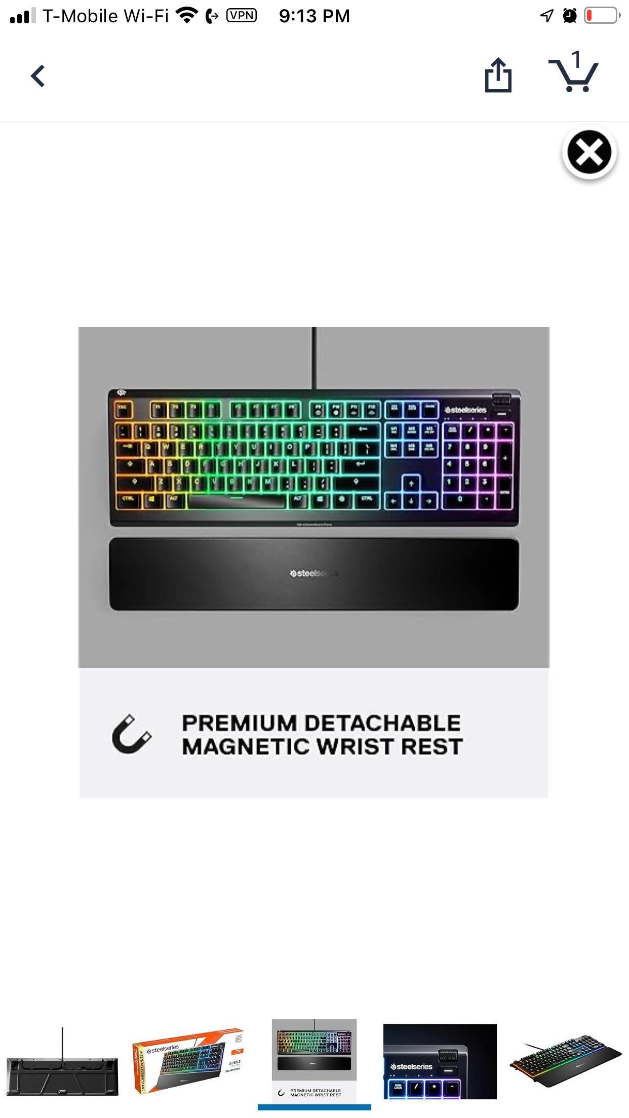 SteelSeries Apex 3 Gaming Keyboard