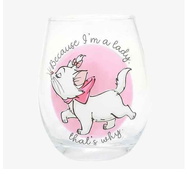 Disney Aristocats Marie Teardrop Wine Glass 20 oz