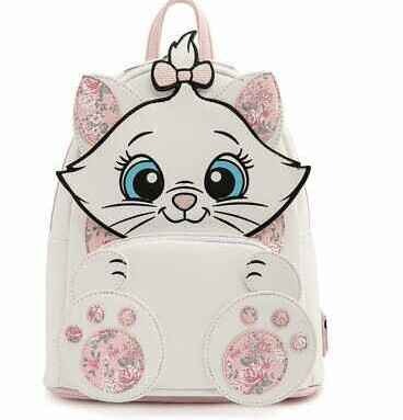 Aristocats Marie Floral Mini Backpack by Disney & Loungefly & Marie Keychain NEW