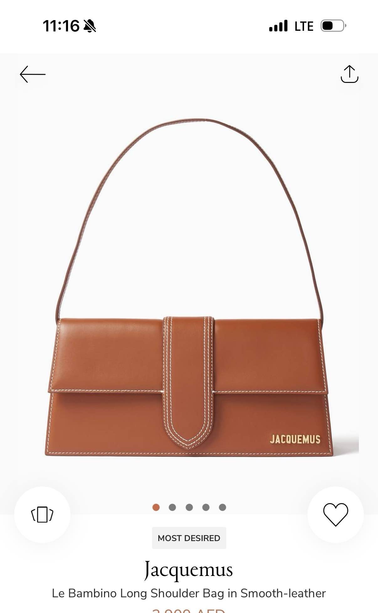 Le Bambino Long Shoulder Bag in Smooth-leather