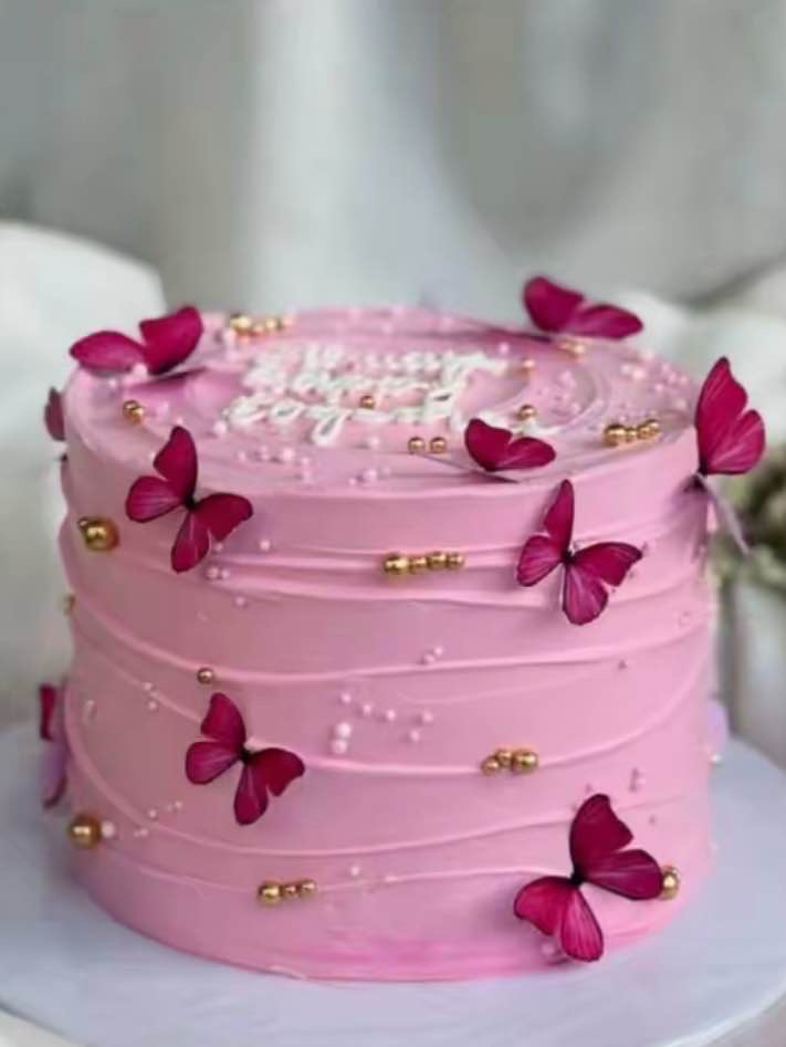 1Chic pink birthday cake🎂