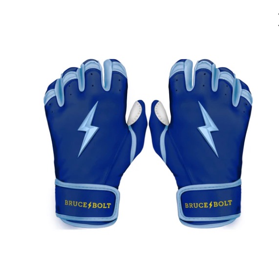 Black and blue batting gloves cool