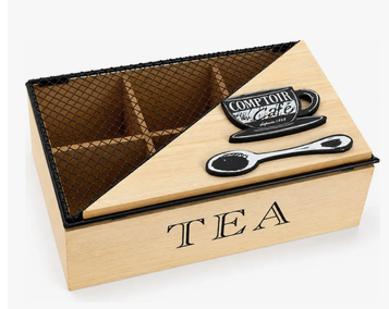 Caja Organizadora De Té Rústica - Almacenamiento Elegante