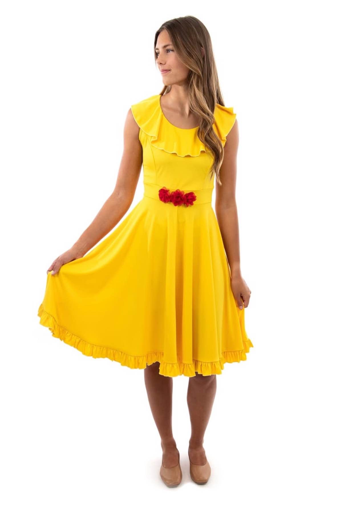Adult Yellow Beauty Twirl Dress