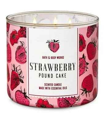 Shtrrawberry pound cake candle
