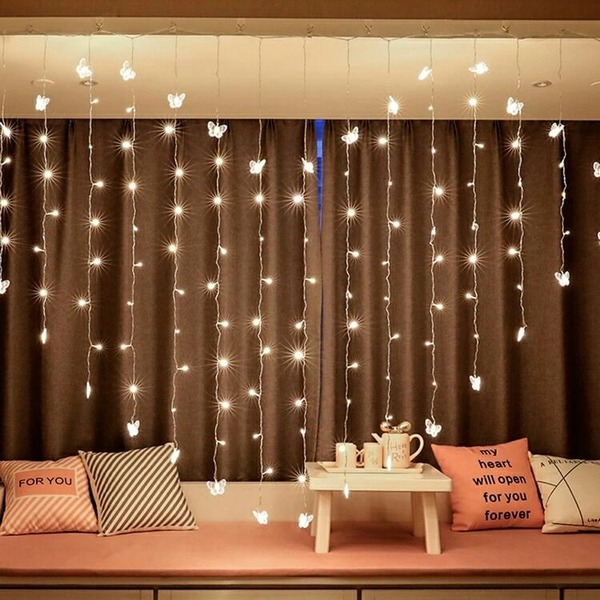 Heart Shaped Butterfly String Curtain Light 2M