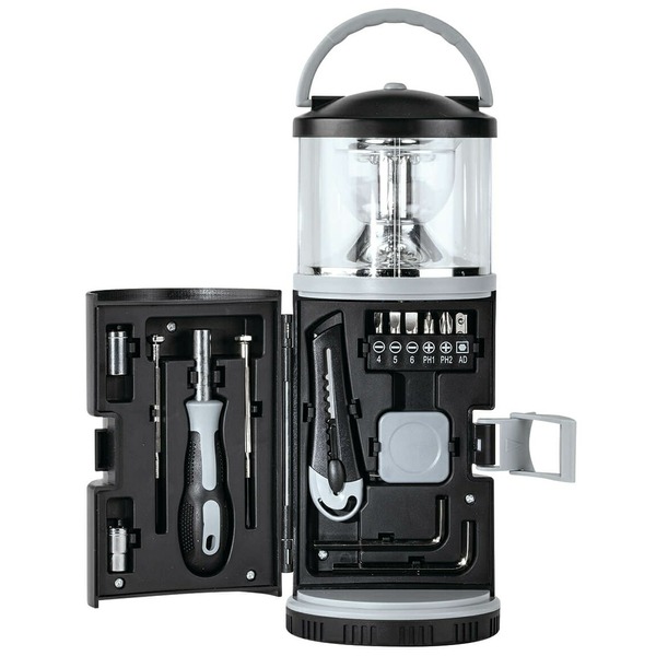 LED Lantern and Tool Kit Organizer, Sockets, Screwdrivers, Allen Wrenches