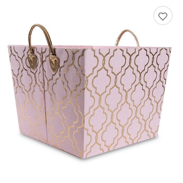Kayla Storage Bin in Pink/Gold Foil
