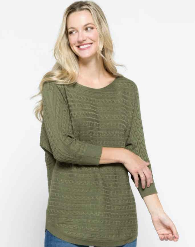 Reviera Cable Knit Dolman Sweater