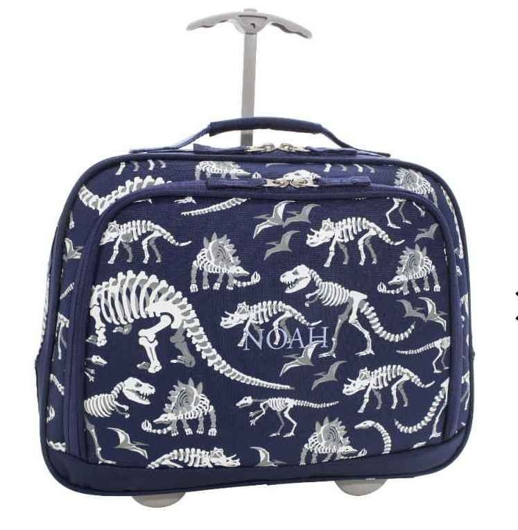 Mackenzie Navy Dino Bones Glow-in-the-Dark Carry All Travel Bag | Pottery Barn Kids