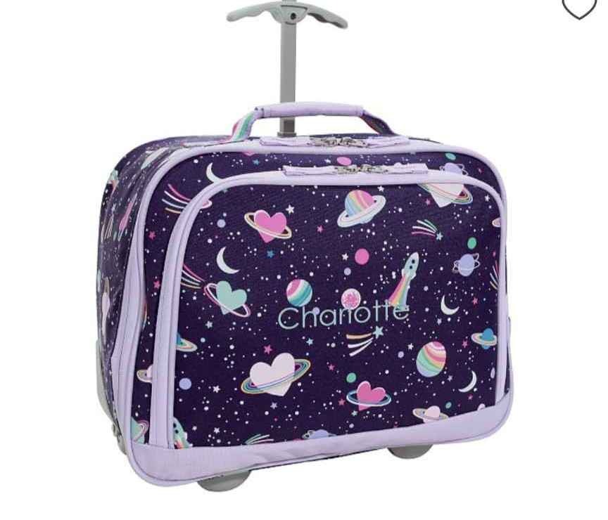 Mackenzie Rainbow Heart Galaxy Glow-in-the-Dark Carryall Travel Bag | Pottery Barn Kids