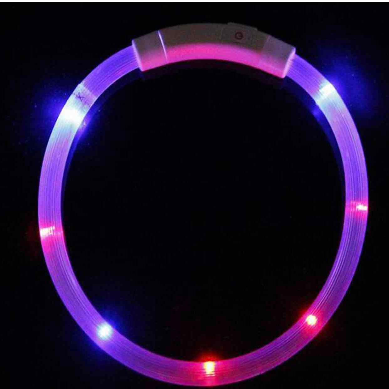 Naisde LED Pet Collar USB Cat Dog Collar Night Safety Kitty Puppy Light Up Collar Glowing Dog Collar Pink 1pc