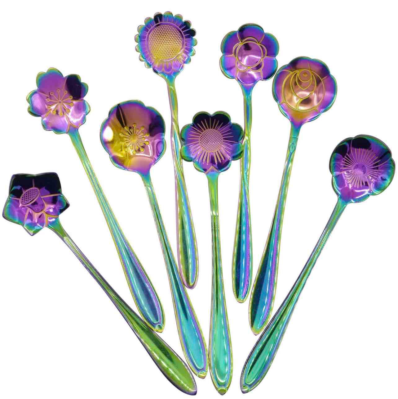 8 Pc. Flower Spoon Set