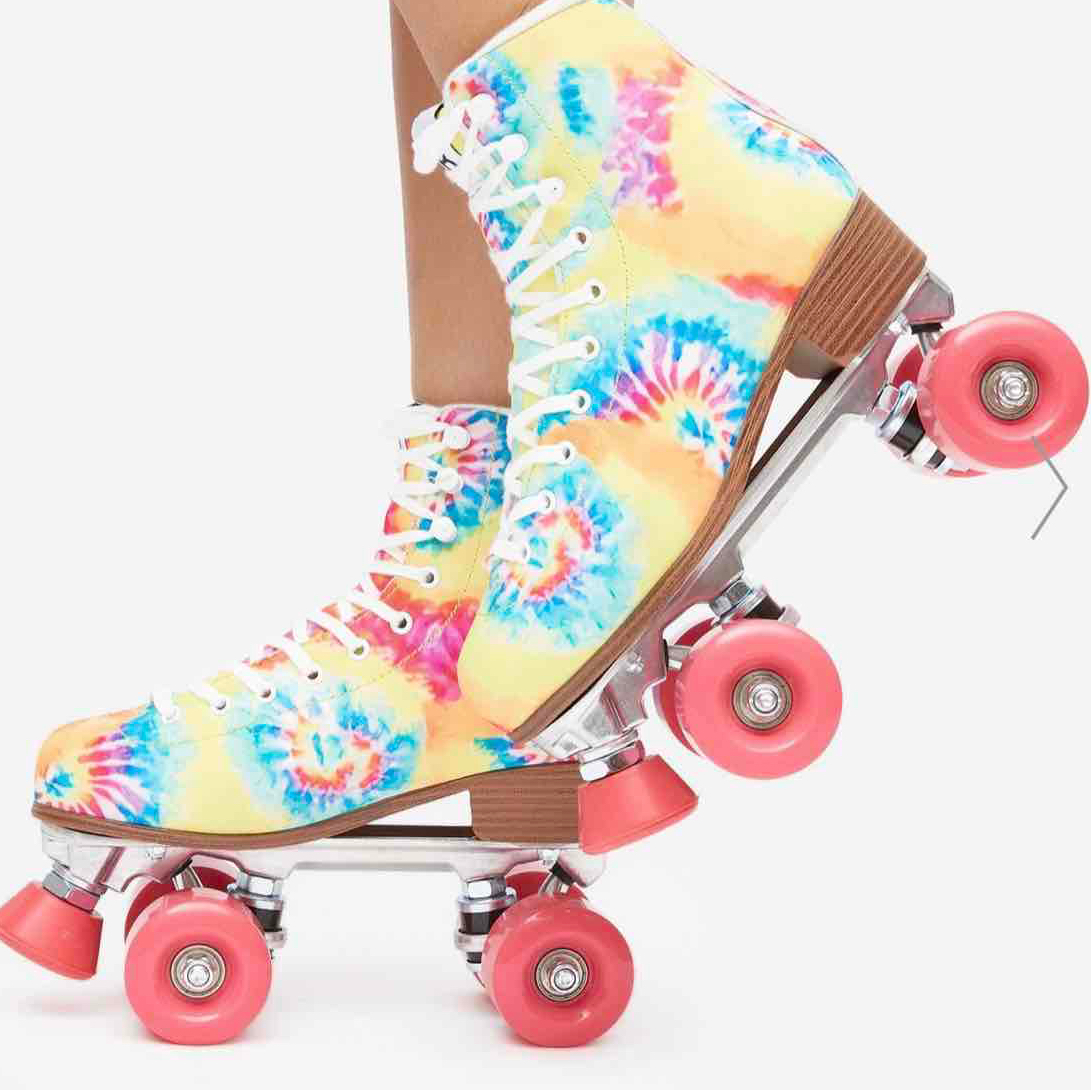 Trippy psychedelic Tye Die Leather Roller Skates