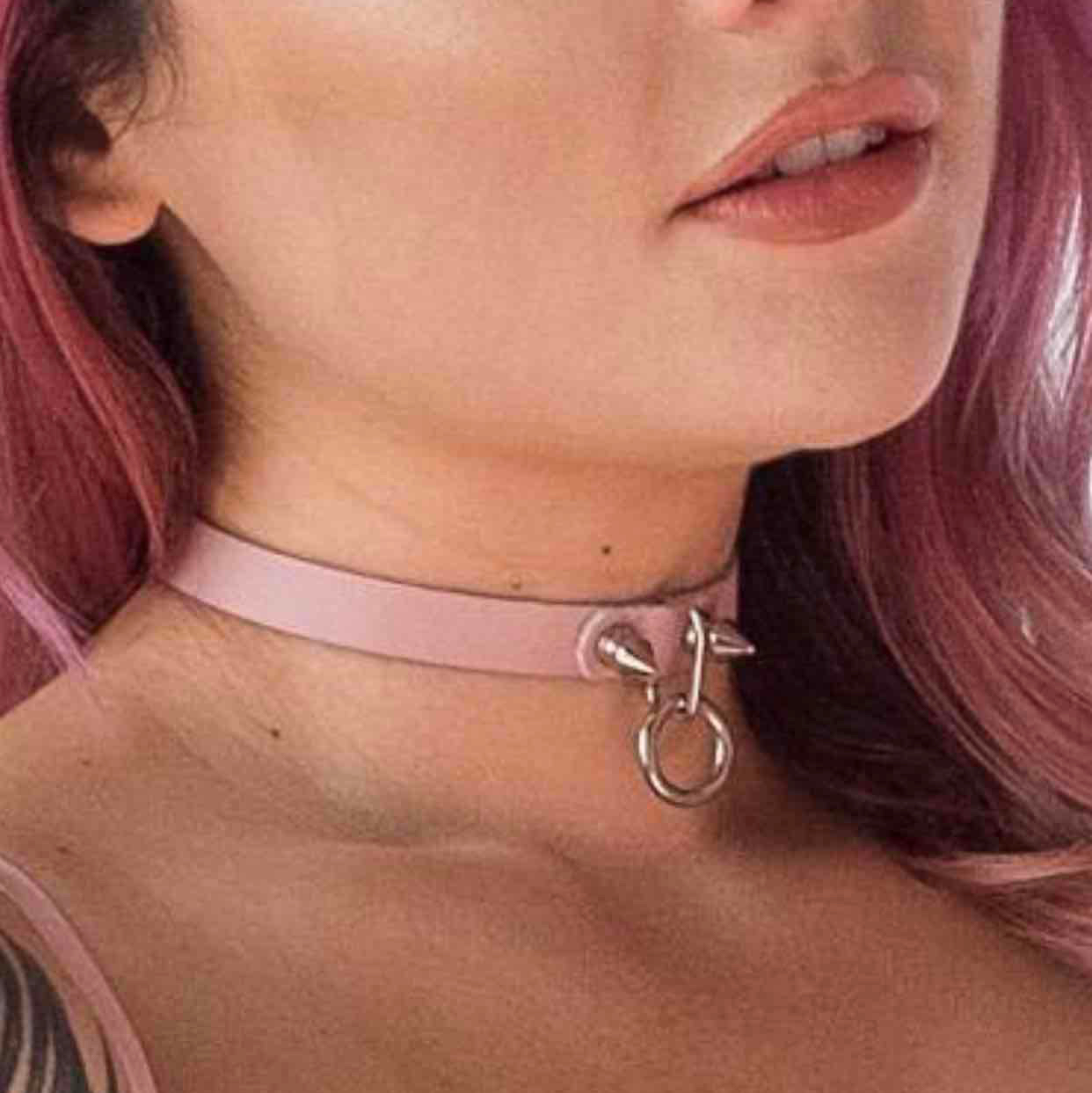 Stupid Cute Pink Leather Choker, Useful & Pretty