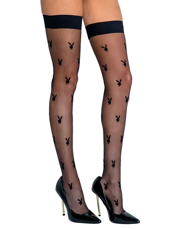 Playboy Bunny Noir Thigh Highs