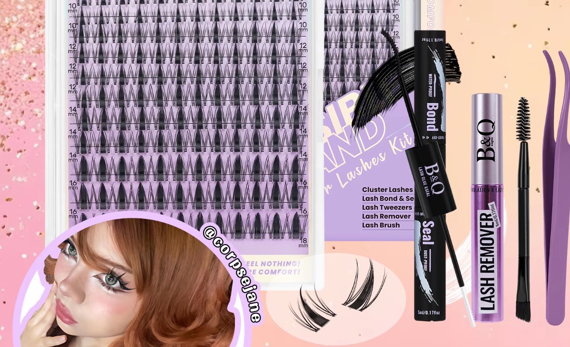 Cluster Lashes Lash Bond & Se Lash Tweezers Lash Remover Lash Brush Seal