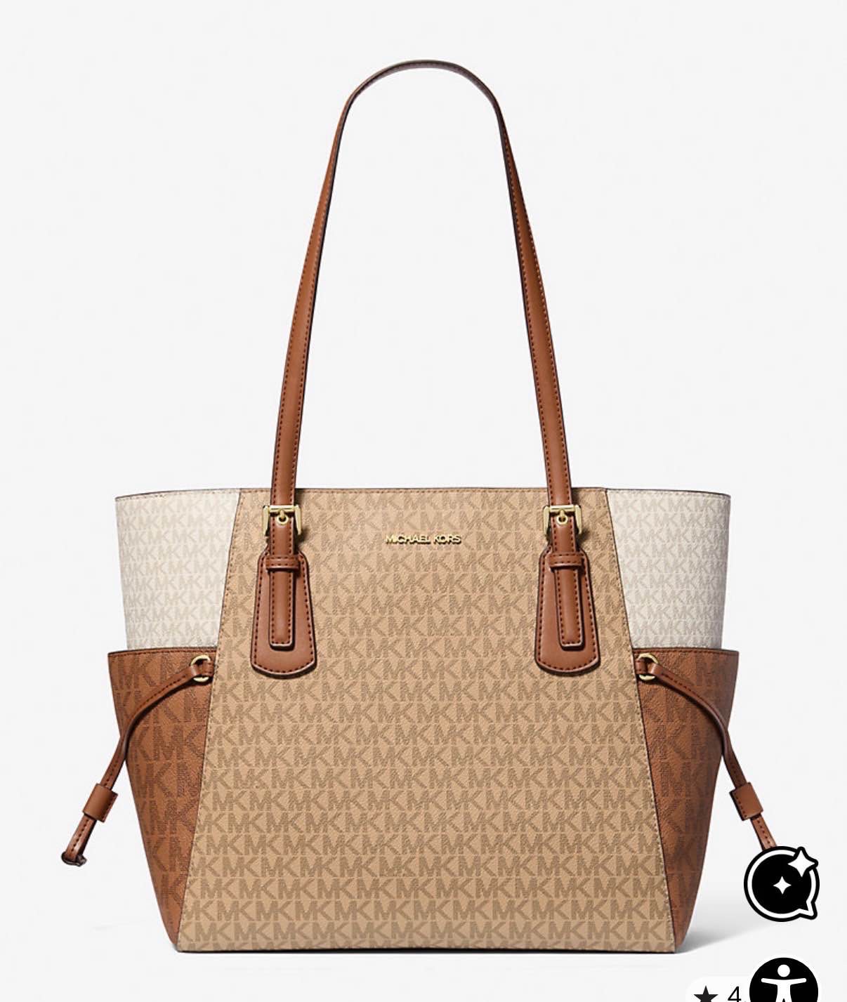 Voyager Large Color-Block Signature Logo Tote Bag