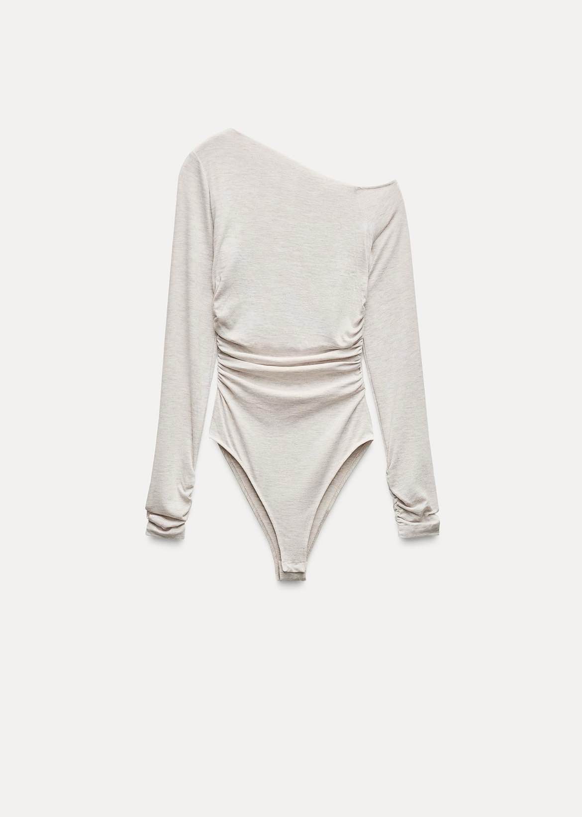 ASYMMETRIC RUCHED BODYSUIT