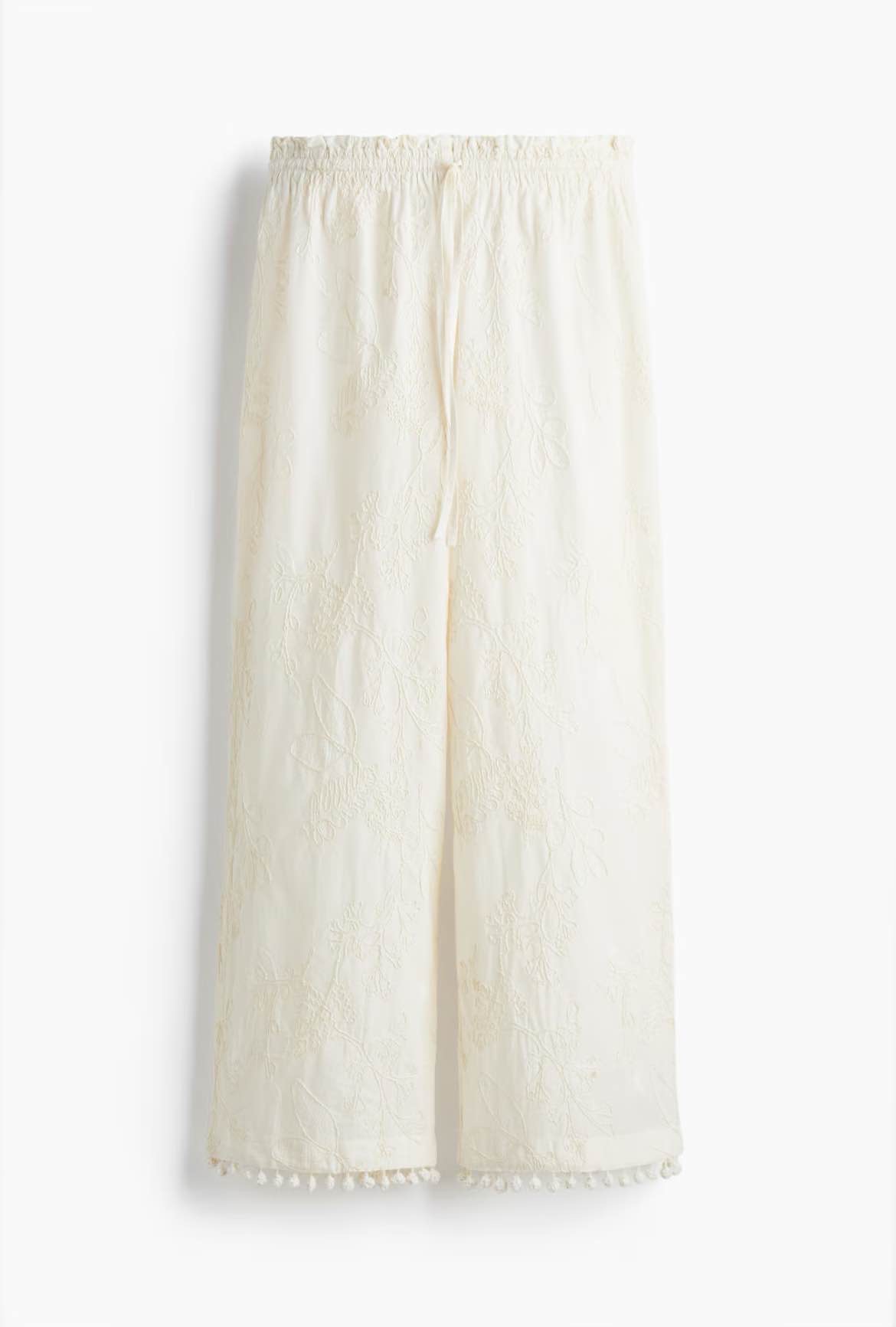 Pantaloni cu broderie și șnur
