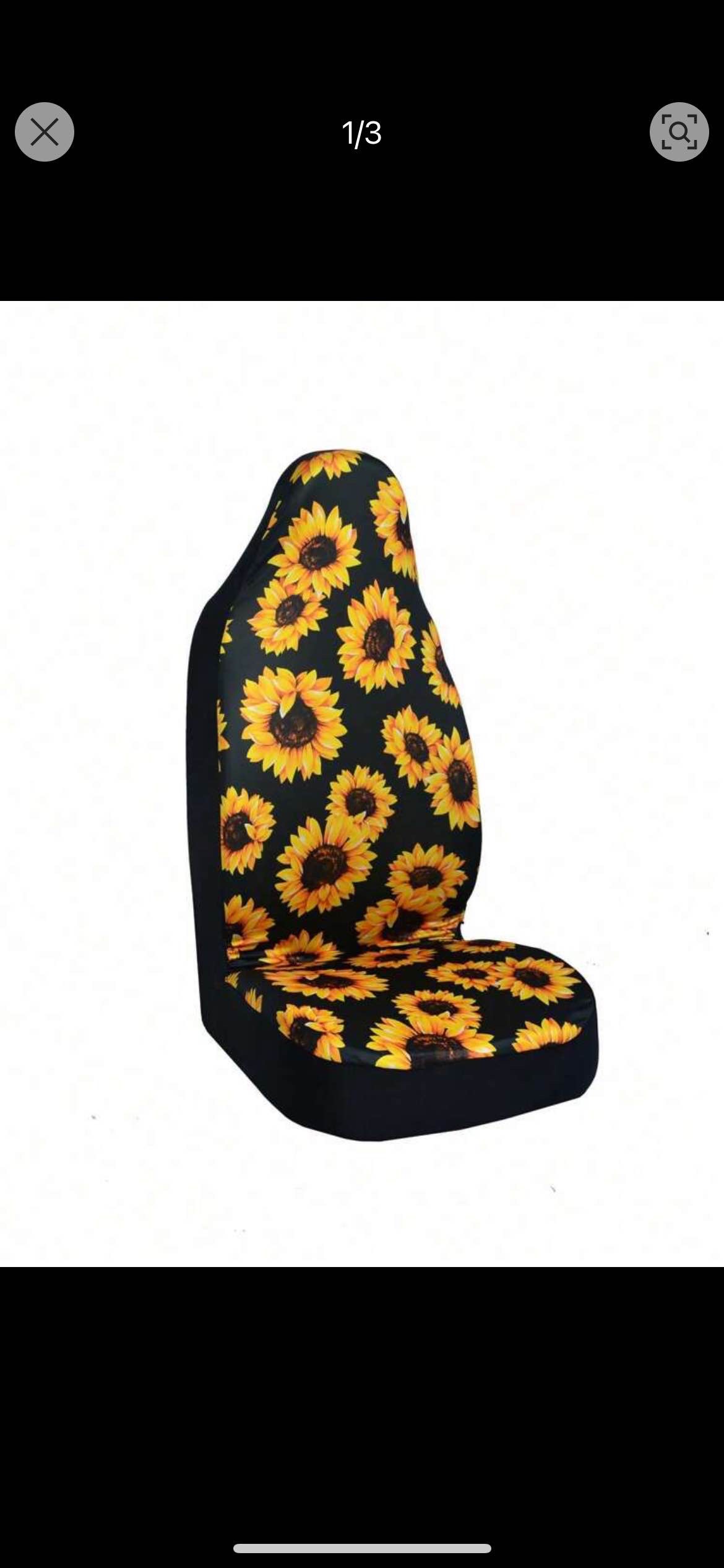 1pc Front Car Seat Cover Sunflower Printed Polyester Fabric Universal Fit For Four Seasons