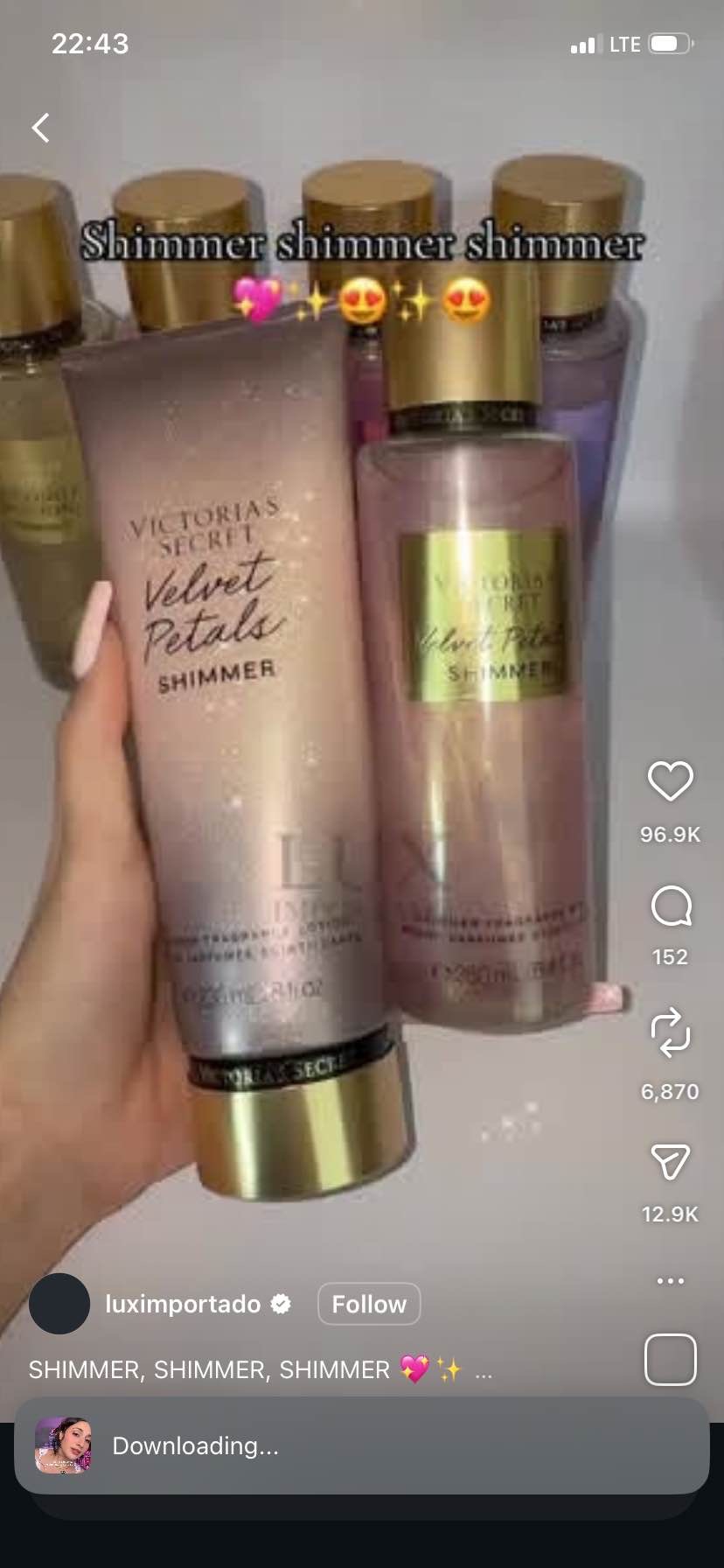Victoria's Secret Fragrance Lotion, Velvet Petals Shimmer