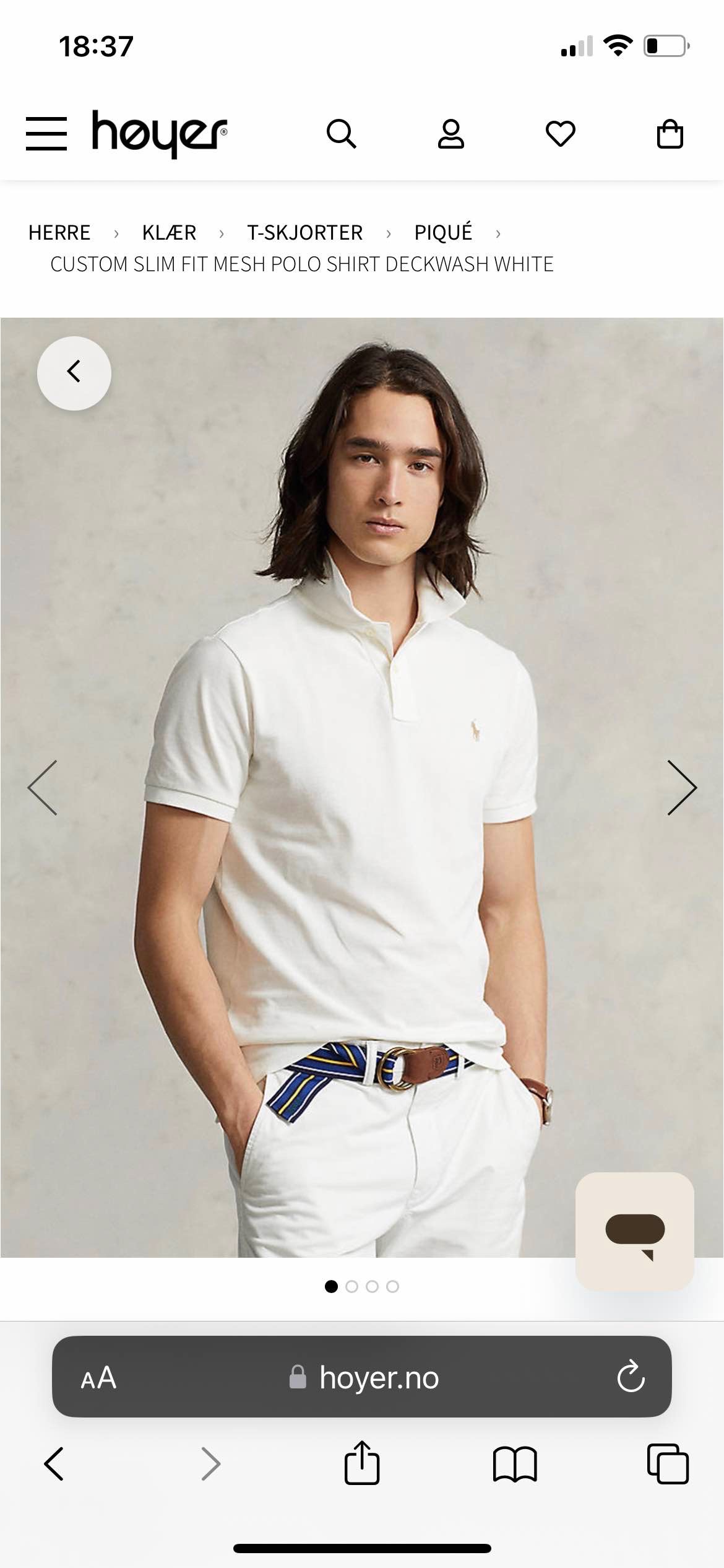 POLO RALPH LAUREN CUSTOM SLIM FIT MESH POLO SHIRT DECKWASH WHITE