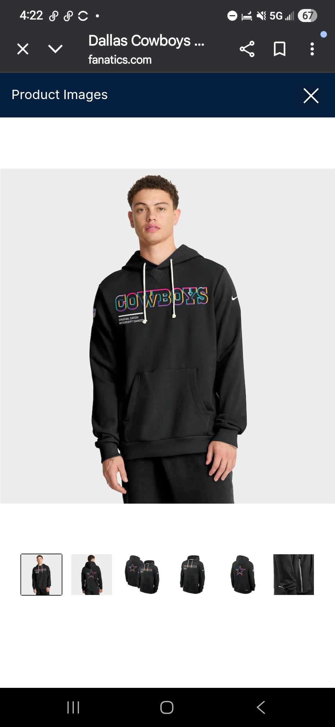 Dallas Cowboys Nike Tall 2025 NFL Crucial Catch Sideline Standard Issue Dri-FIT Hoodie - Black