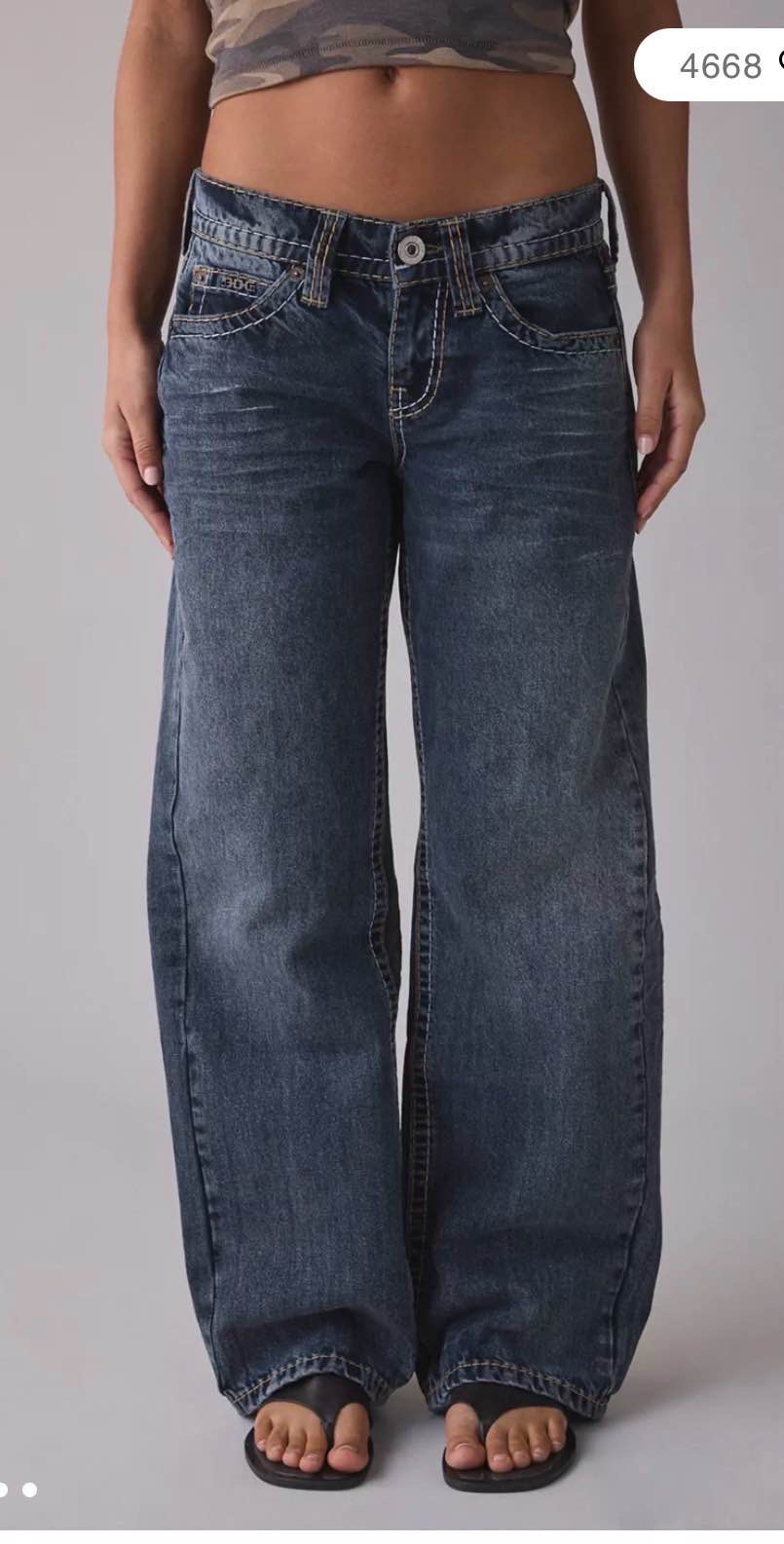 BDG Kayla Contrast Stitch Low-Rise Jeans