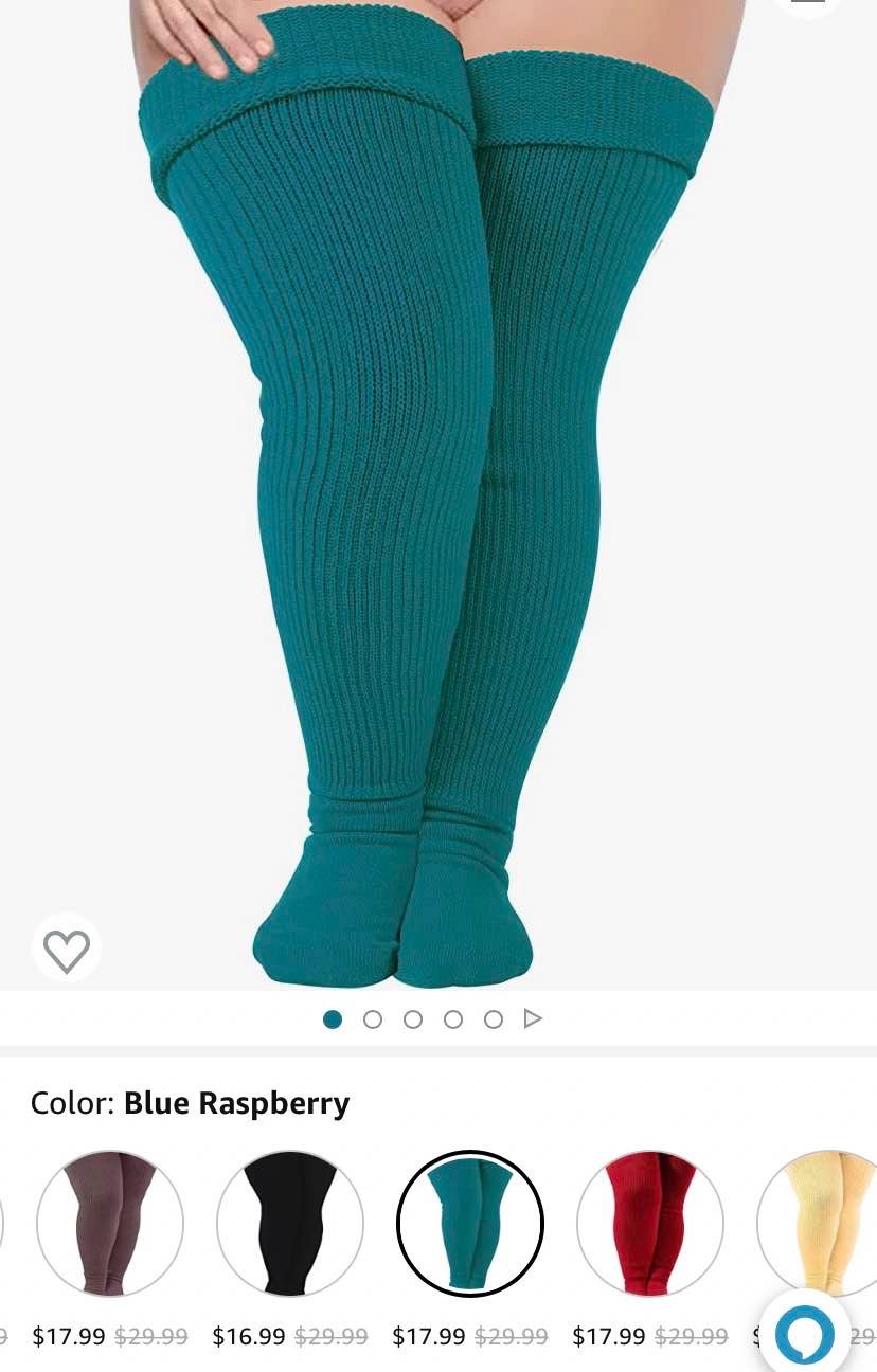 Plus Size Thigh High Socks for Thick Thighs Women- Widened Extra Long Thick Knit Over the Knee Stockings- Boot Socks Leg Warmers