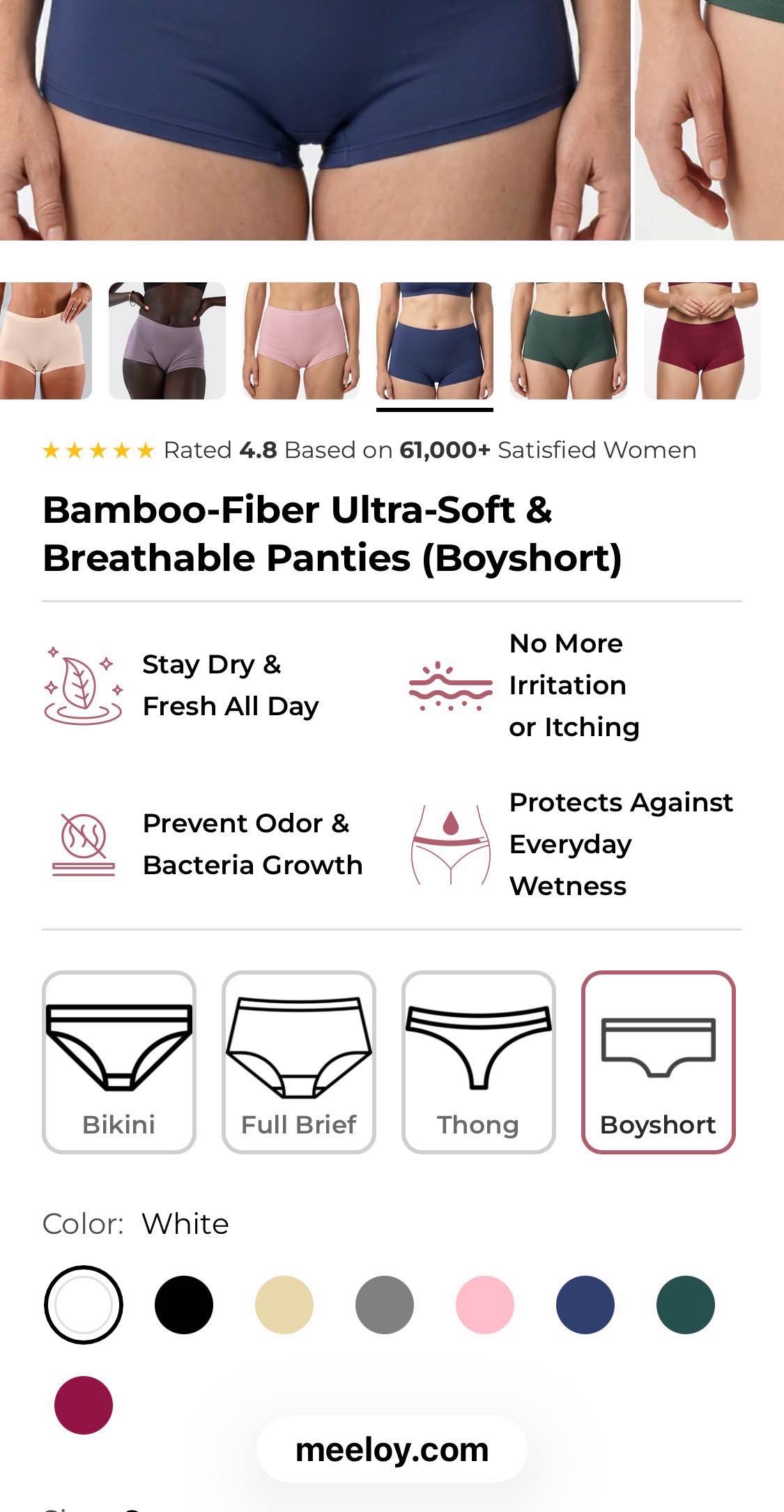 Meeloy Bamboo Underwear – Breathable, Soft Panties for All-Day Comfort