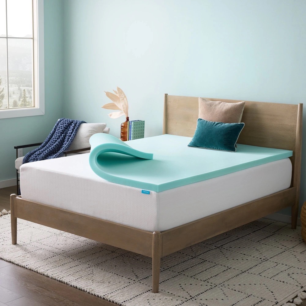 Linenspa Cooling Gel and Green Tea Memory Foam Mattress Topper - Twin - 4 Inch
