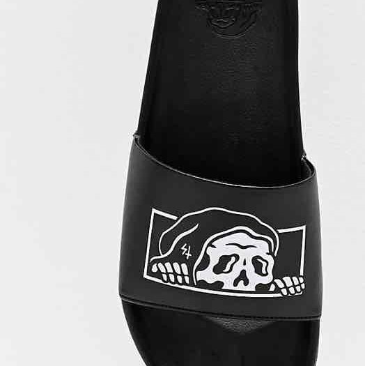 Lurking Class by Sketchy Tank Lurker Black & White Slide Sandals