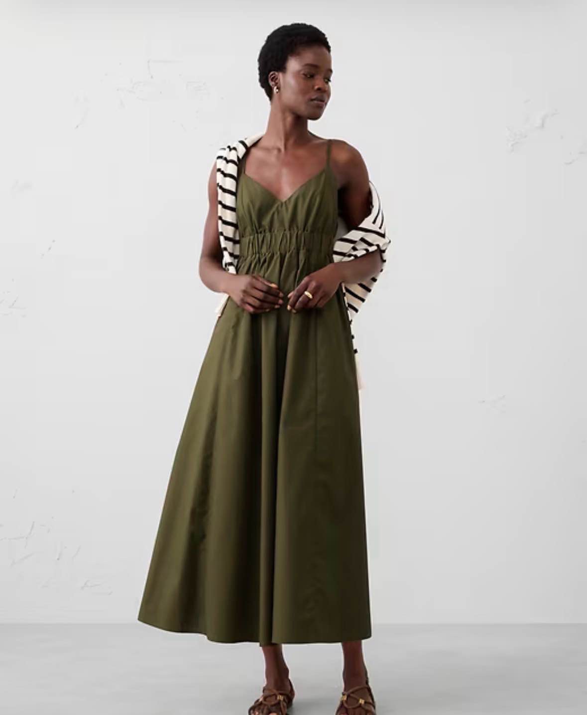 Strappy Empire-Waist Midi Dress | Banana Republic Factory