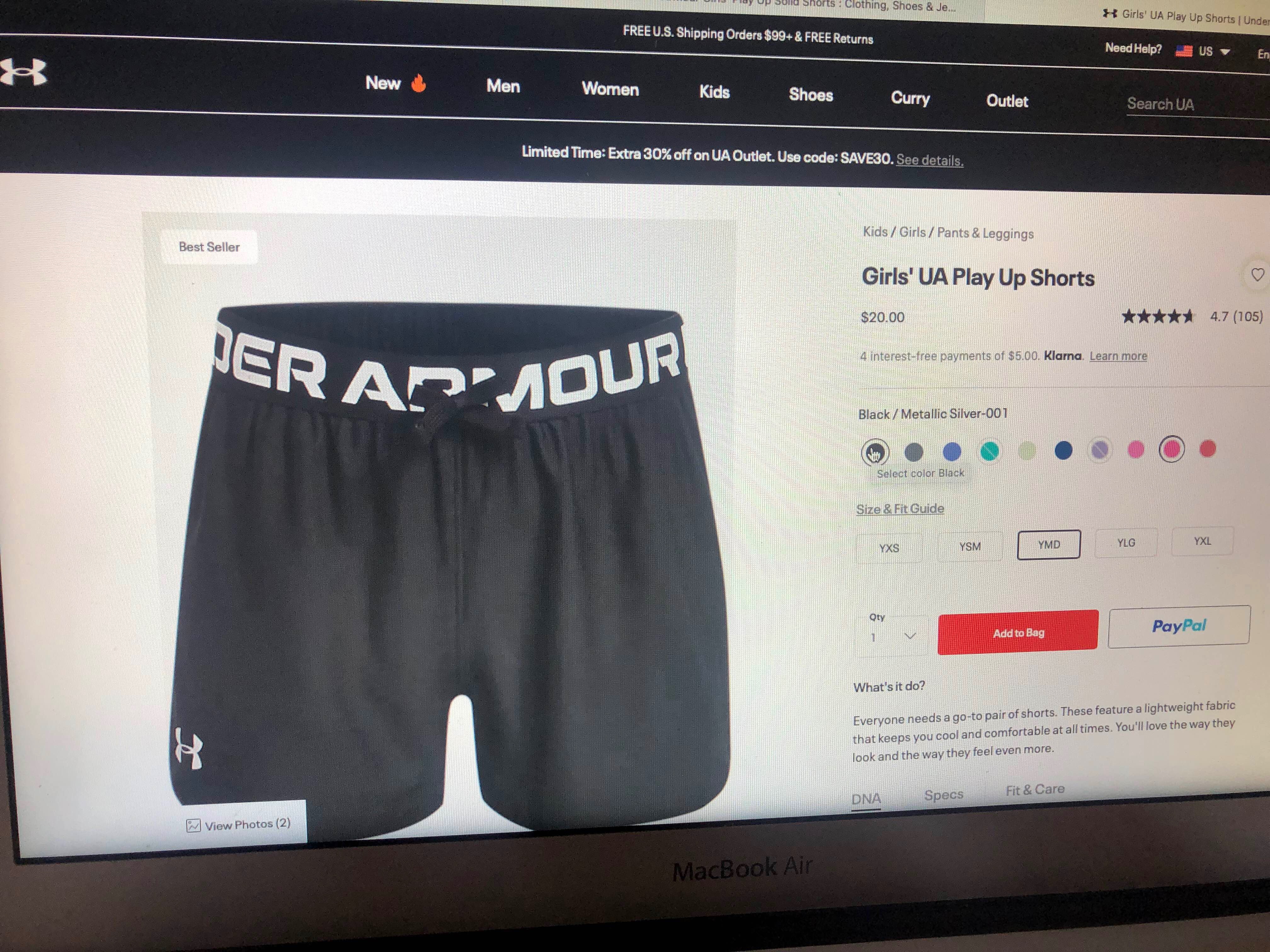 Girls' UA Play Up Shorts