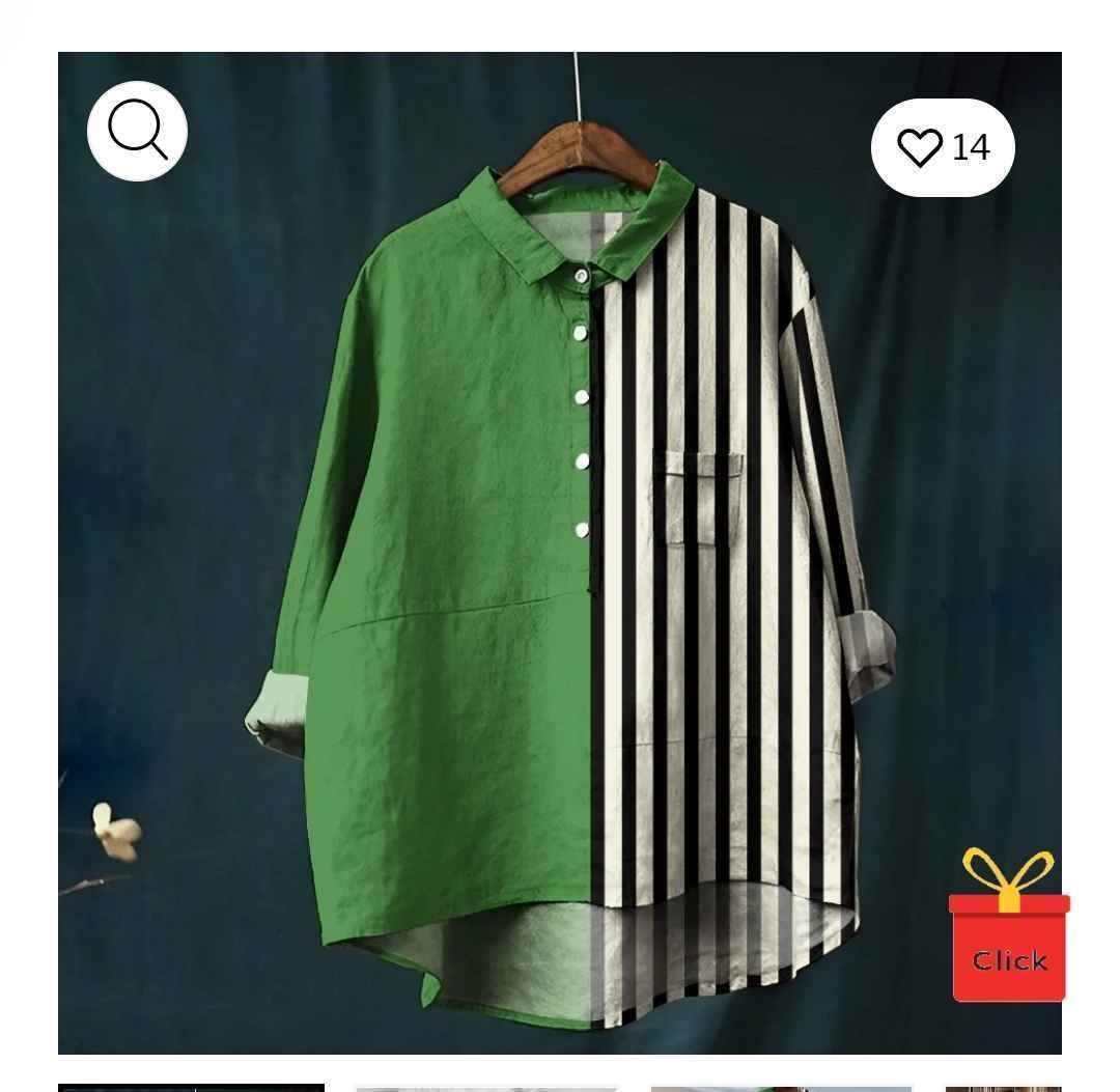 Women's Abstract Geometric Art Print Casual Shirt