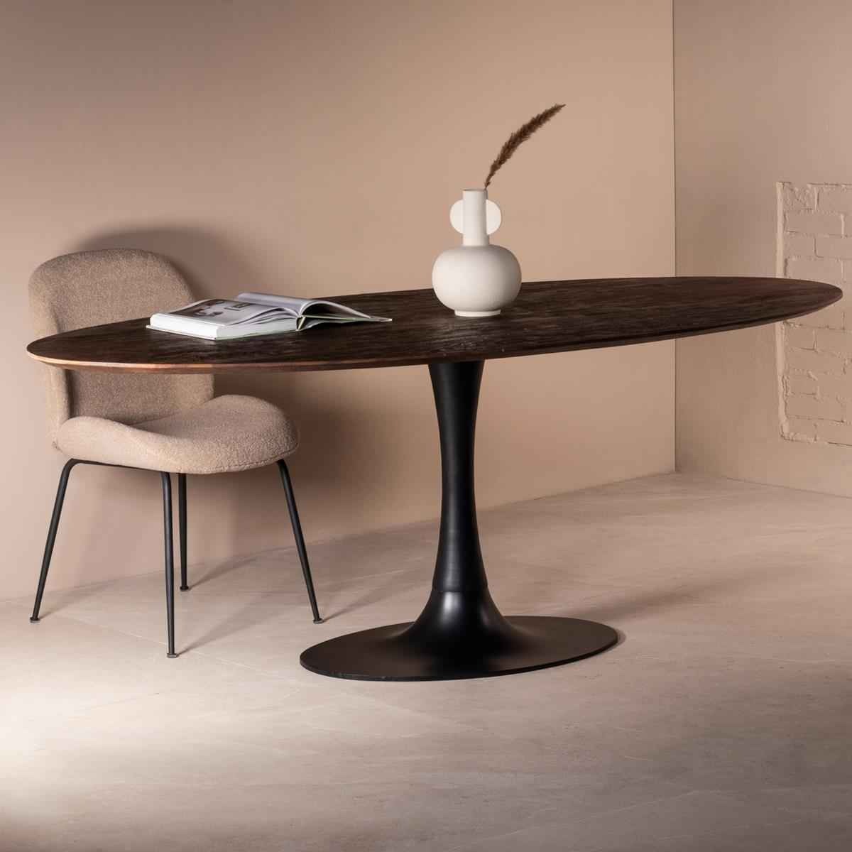 Giga Meubel - Eettafel Bruin - Ovaal 200cm - O-poot - Tafel Ziggy