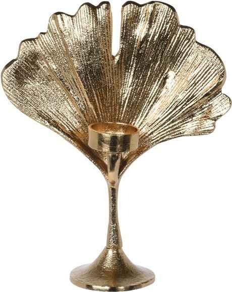 CANDLESTICK GOLDEN LEAF 26.5 CM
