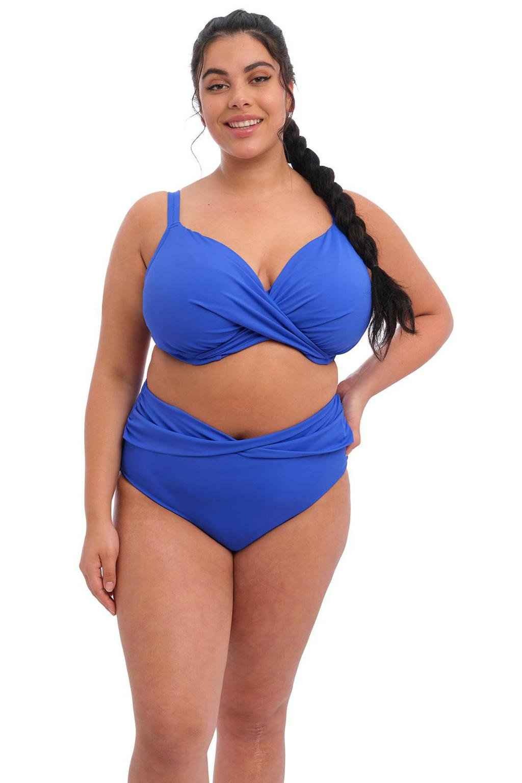 Elomi  +size niet-voorgevormde beugel bikinitop Magnetic blauw