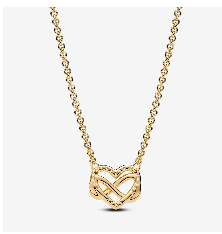 Sparkling Infinity Heart Collier Necklace