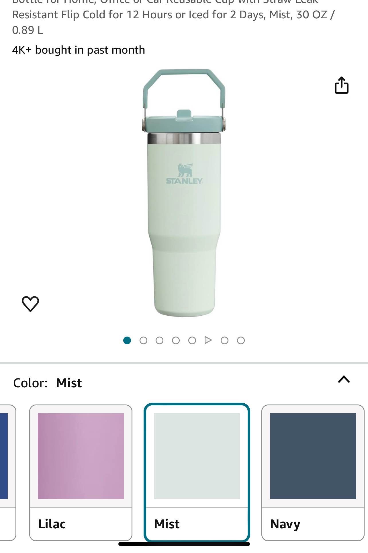 Stanley IceFlow Stainless Steel Tumbler with Straw - Vacuum Insulated Water Bottle for Home, Office or Car Reusable Cup with Straw Leak Resistant Flip Cold for 12 Hrs or Iced for 2 Days (Rose Quartz)