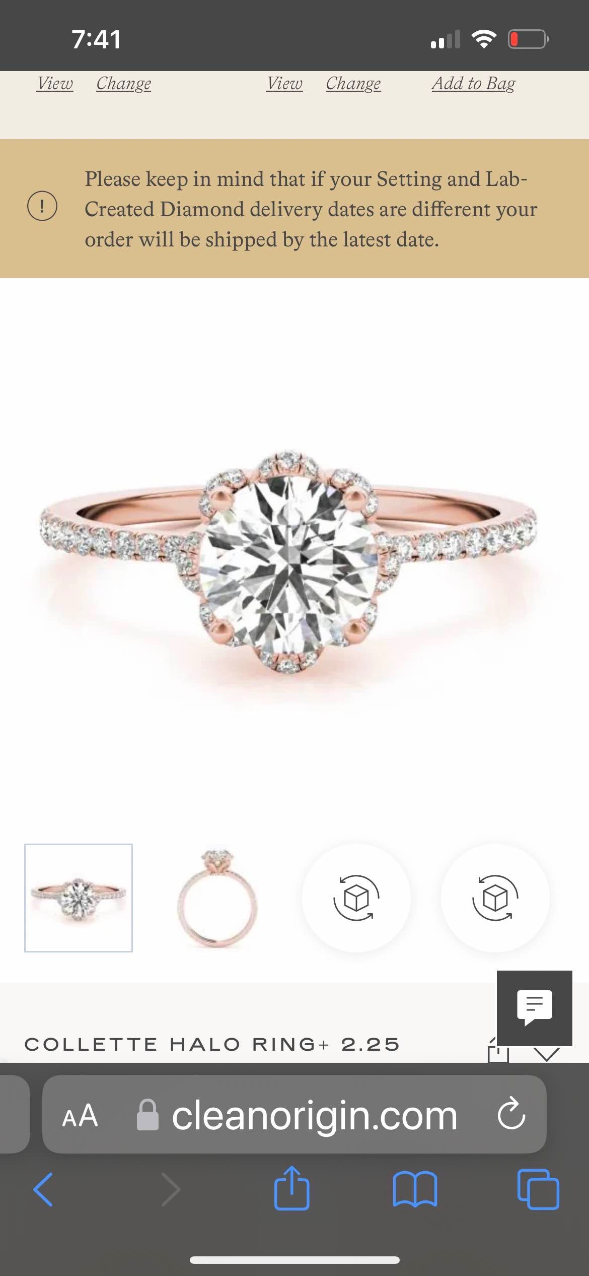 Collette Halo /Ring First ring choice