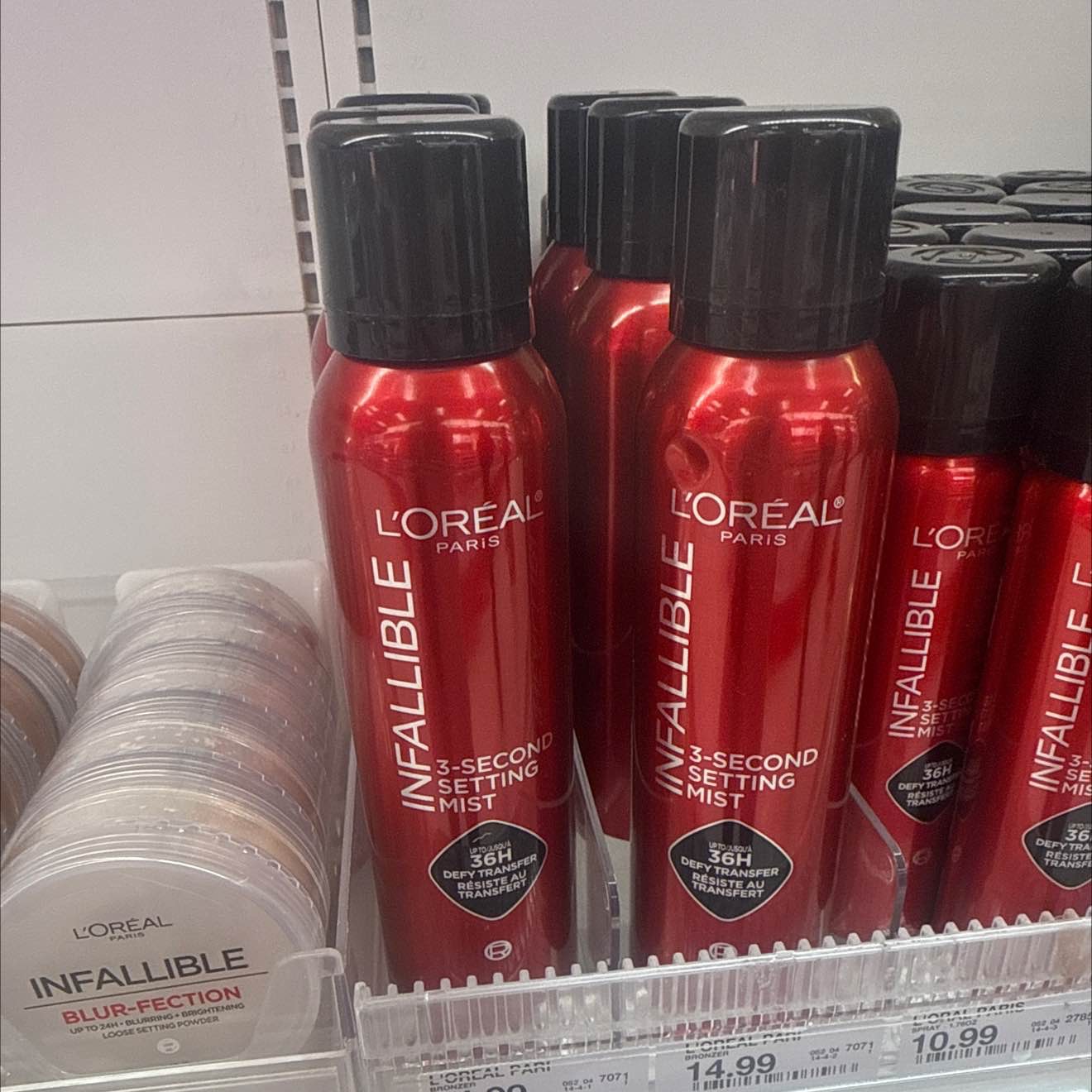 L'Oreal Paris Infallible 3-Second Setting Spray Mist, Microfine Mist for up to 36HR Wear, Clear, 1.76 oz