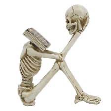 Midnight Moon Book Reading Skeleton Tabletop Décor by Ashland®