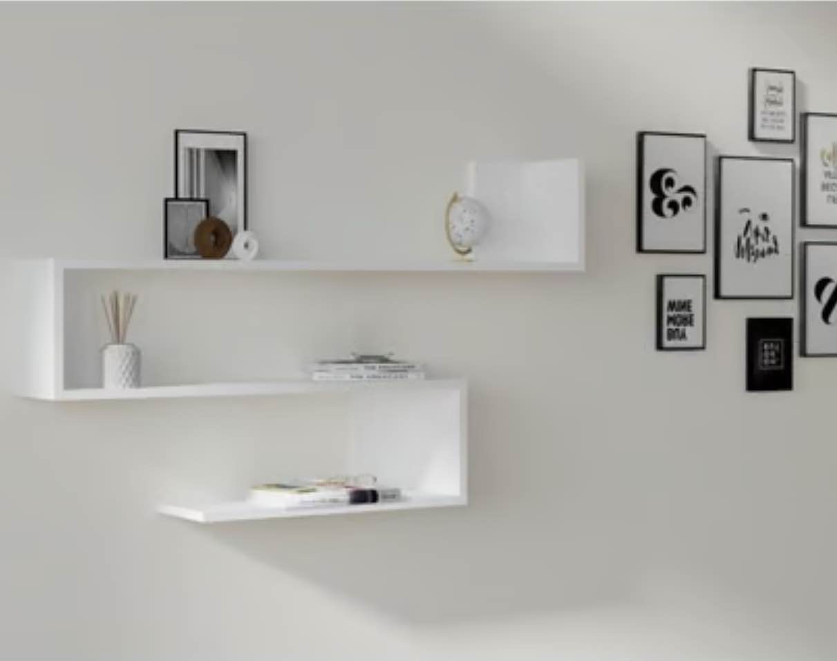 Wall Shelf, White, Melamine Coated Particle Board